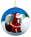 Weihnachtskugel Weihnachtsmann mit Geschenken 6cm