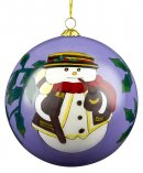 Weihnachtskugel Schneemann mit Pfeife 6cm