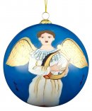 Weihnachtskugel Engel mit Harfe 8cm
